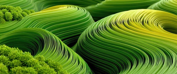 Abstract swirls of green, mimicking nature's forms