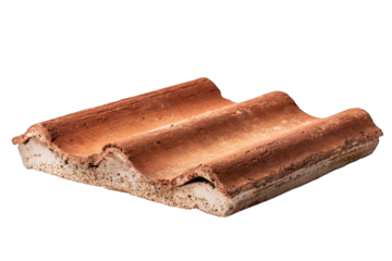 Terracotta roof tile, ribbed,?brown