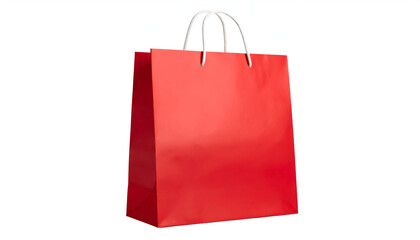 Red Shopping Bag with White Handles.