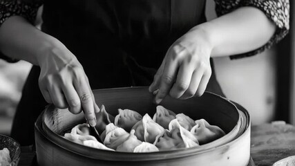 A culinary moment where the chef is kneading dough to make fresh noodles.