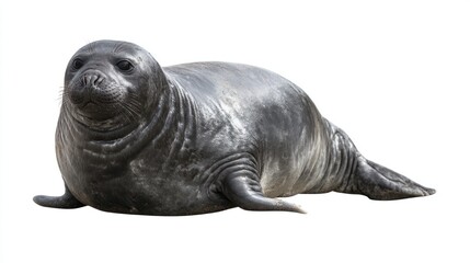 Gray seal on white background