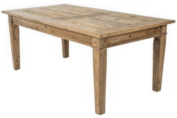 Wooden dining table isolated on transparent background transparent background