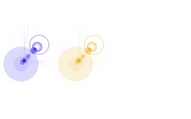 Abstract blue and gold circles digital art