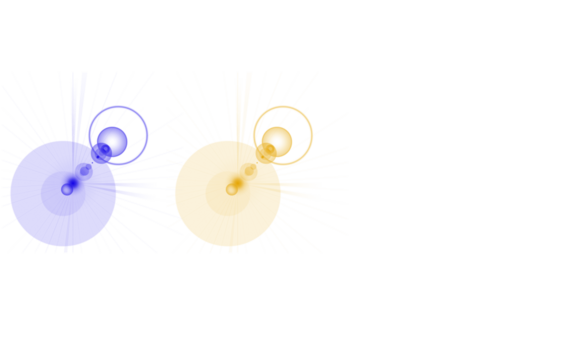 Abstract blue and gold circles digital art