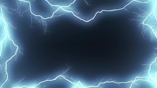 Cosmic electric frame. The outline of bright lightning flashes.
