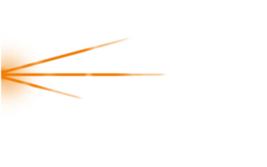 Arrow pointing left orange on white background