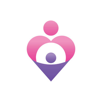 Abstract Mother and Child Logo