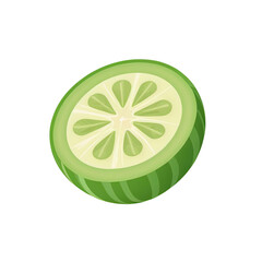 Fresh lime slice showcasing vibrant green color and distinct texture ideal for culinary uses and garnishes
