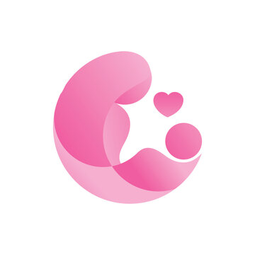 Abstract Mother and Child Logo