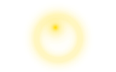 Yellow light on white background glowing circle