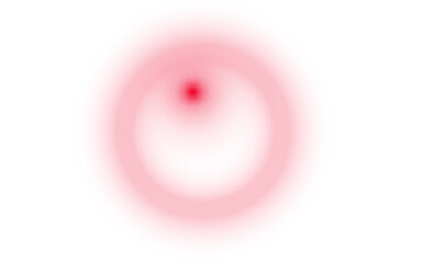 Red glowing light circle on white background abstract design