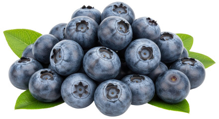 Isolated Pile of Fresh Blueberries