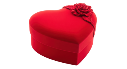 Isolated Red Heart Shaped Gift Box