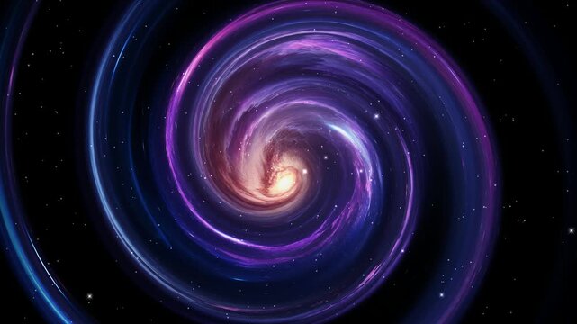 Elegant Spiral Galaxy Flowing with Light Beams and Stars Framed by a Premium Background of Unique Cosmic Motion