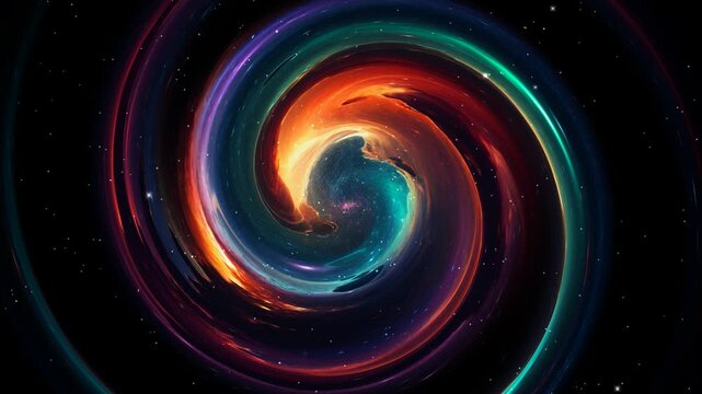 Spiral Galaxy Rotating in Space with Glowing Stars Enhanced by an Elite Premium Background of Unique Cosmic Design