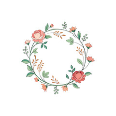 design an elegant hand drawn floral frame