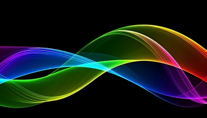 Vibrant, multicolored waves flow across a black background (1)