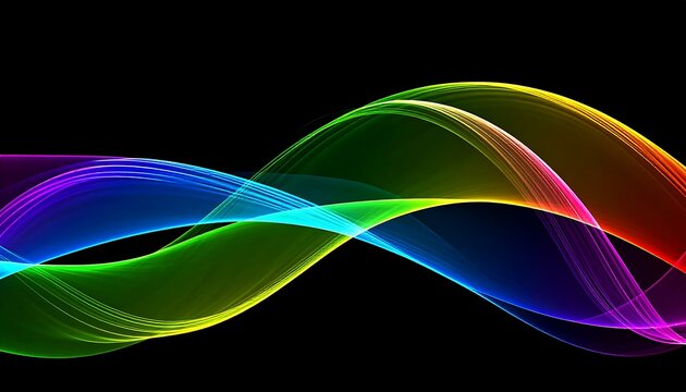 Vibrant, multicolored waves flow across a black background (1)