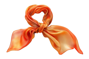 Orange silk neckerchief, tied in knot