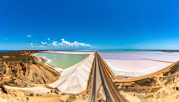 Panoramic view of salt flats