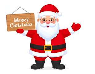 Santa Claus Merry Christmas Sign.