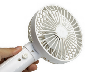 Portable handheld fan isolated on transparent background transparent background