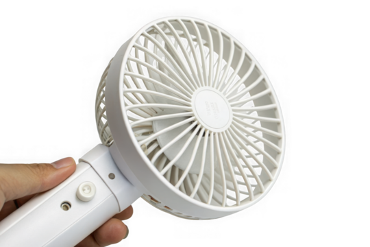 Portable handheld fan isolated on transparent background transparent background