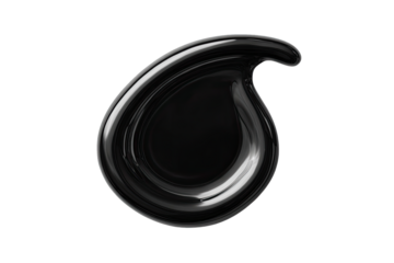 Black liquid droplet, smooth, abstract shape