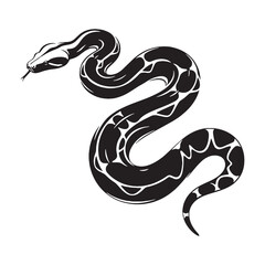 Rugged Boa Constrictor Silhouette Featuring Snake Profile – Boa Constrictor Vector Graphic for Print and Digital – Black Vector of Boa Constrictor