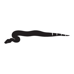 Strong Boa Constrictor Silhouette with Defined Snake Contour – Boa Constrictor Vector Design for Graphic Media – Black Vector of Boa Constrictor