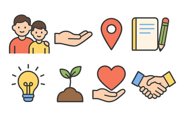 Mentorship Mini-Illustrations. Flat vector mini-illustrations Mentorship programs in colors children's illustrations: mentor and