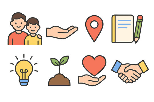 Mentorship Mini-Illustrations. Flat vector mini-illustrations Mentorship programs in colors children's illustrations: mentor and