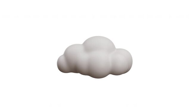 3D Animation fluffy cloud