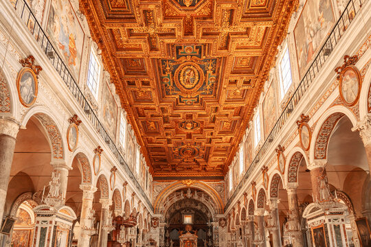 Interior of Basilica di Santa Maria Maggiore in Rome Italy
