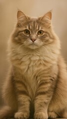 Obraz premium Fluffy cat with golden eyes