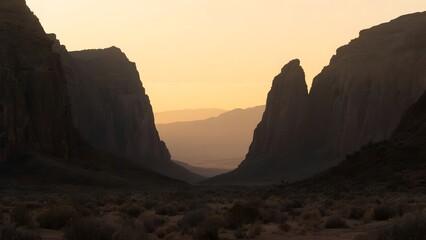 Fototapeta premium Sunset Over Rugged Canyons