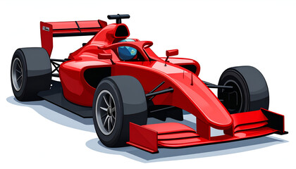 Red Formula Race Car Studio Shot.
