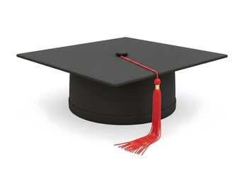 Graduation Cap with Red Tassel