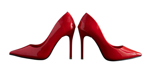 glamour red high heel shoes isolated