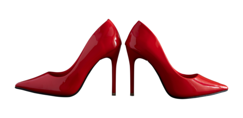 glamour red high heel shoes isolated