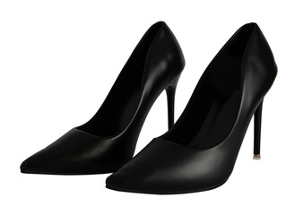 fashion female of black high heels shoes