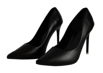 fashion female of black high heels shoes