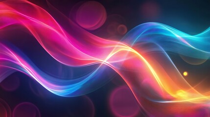 Fototapeta premium Vibrant Abstract Light Waves Background.