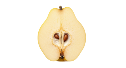Isolated Cut Quince Fruit