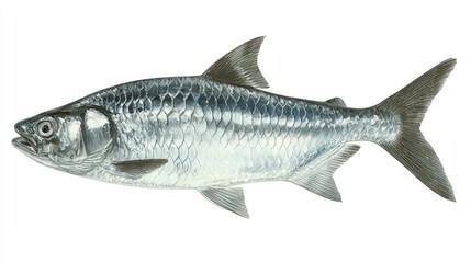 Fototapeta premium Side view of a silver fish