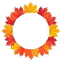 Fototapeta premium Autumn leaves circle frame (1)