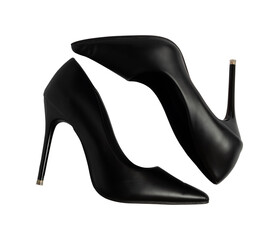 black high heels shoes isolated