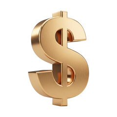 Fototapeta premium Shiny golden dollar sign symbol representing wealth and financial success transparent background