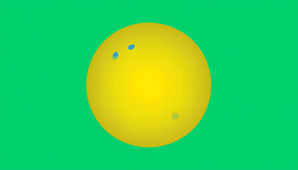 Yellow sphere with green screen.