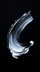 Colorful Abstract Paint Brush Stroke on Black Background,generative ai	